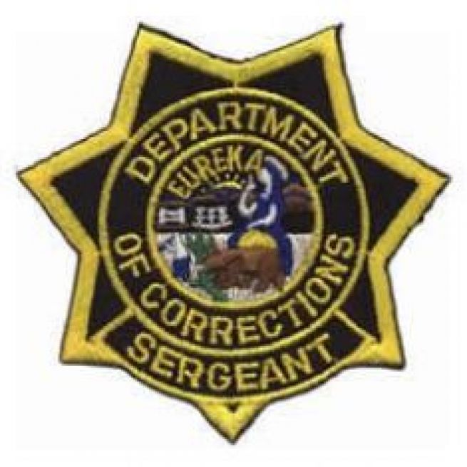 CALIFORNIA DEPARTMENT of CORRECTIONS, CDC SERGEANT BADGE PATCH - SEW ON.